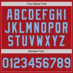 Personalized Red Steel Gray Pinstripe Light Blue Two-Button Unisex Softball Jersey Team Custom Name and Number