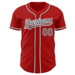 Personalized Red Steel Gray-White Authentic Baseball Jersey