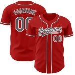 Personalized Red Steel Gray-White Authentic Baseball Jersey