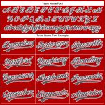 Personalized Red Steel Gray-White Performance Vapor Golf Polo Shirt Team Custom Name and Number