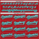 Personalized Red Teal-Black Authentic Baseball Jersey