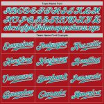 Personalized Red Teal-White Authentic Baseball Jersey Team Custom Name and Number