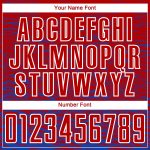 Personalized Red Thunder Blue-White Line Sublimation Soccer Uniform Jersey Team Custom Name and Number