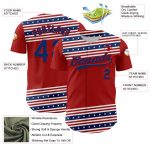 Personalized Red US Navy Blue 3D American Flag And Star Authentic Baseball Jersey