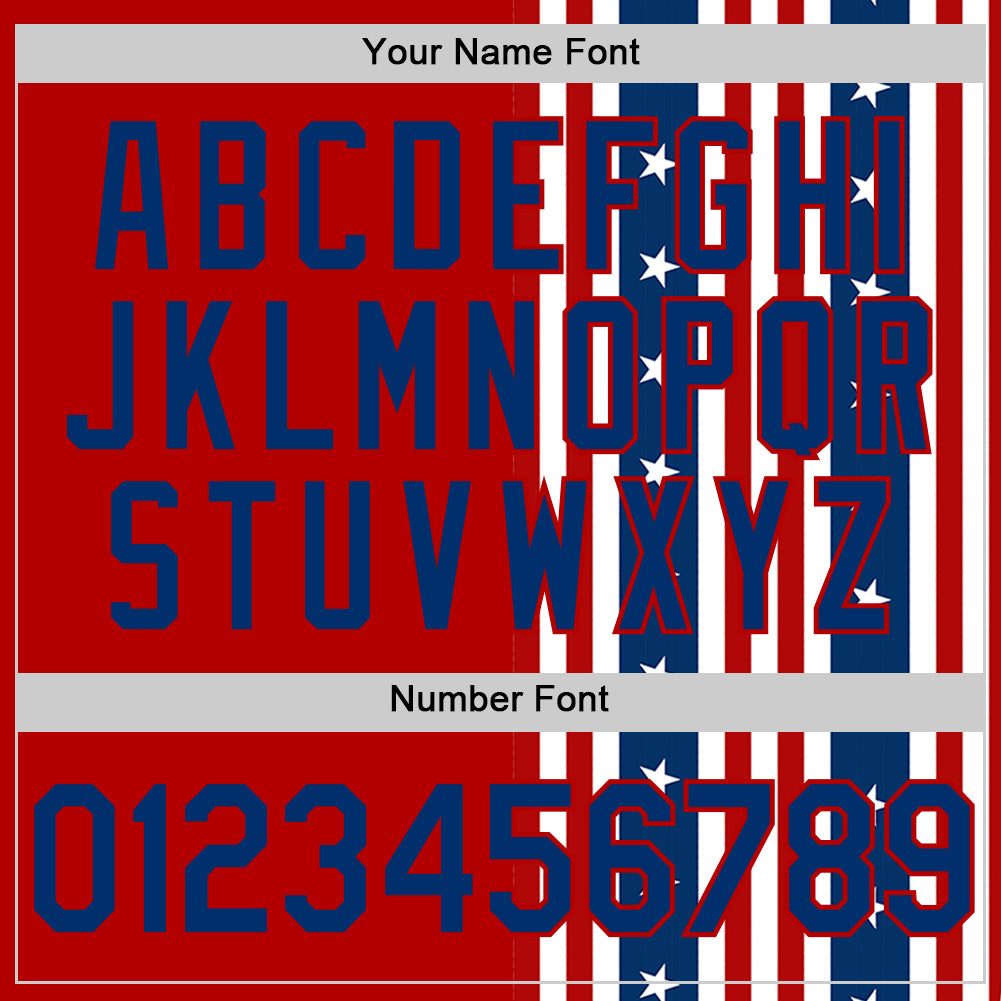 Personalized Red US Navy Blue 3D American Flag And Star Authentic Baseball Jersey Team Custom Name and Number Personalized Red US Navy Blue 3D American Flag And Star Authentic Baseball Jersey Team Custom Name and Number - Image 5