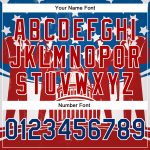 Personalized Red US Navy Blue-Royal American Flag Fashion United States Congress Building 3D Pattern Design Bomber Full-Snap Varsity Letterman Jacket Team Custom Name and Number
