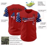 Personalized Red USA Flag-Black 3D American Flag Patriotic Authentic Baseball Jersey Team Custom Name and Number