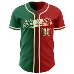 Personalized Red Vintage Mexican Flag Kelly Green-City Cream Authentic Gradient Fashion Baseball Jersey Team Custom Name and Number