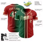 Personalized Red Vintage Mexican Flag Kelly Green-City Cream Authentic Gradient Fashion Baseball Jersey Team Custom Name and Number