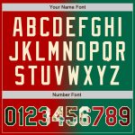 Personalized Red Vintage Mexican Flag Kelly Green Cream-Black Bomber Full-Snap Varsity Letterman Gradient Fashion Jacket Team Custom Name and Number