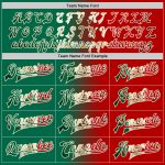 Personalized Red Vintage Mexican Flag Kelly Green Cream-Black Bomber Full-Snap Varsity Letterman Gradient Fashion Jacket Team Custom Name and Number