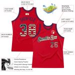 Personalized Red Vintage USA Flag-Black Authentic Throwback Basketball Jersey Team Custom Name and Number