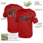 Personalized Red Vintage USA Flag-Black Mesh Authentic Throwback Baseball Jersey Team Custom Name and Number