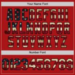 Personalized Red Vintage USA Flag-Black Mesh Authentic Throwback Baseball Jersey Team Custom Name and Number