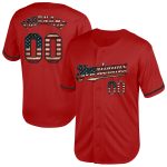 Personalized Red Vintage USA Flag-Black Mesh Authentic Throwback Baseball Jersey Team Custom Name and Number