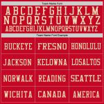 Personalized Red Vintage USA Flag-City Cream Mesh Authentic Football Jersey Team Custom Name and Number