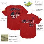 Personalized Red Vintage USA Flag-Navy Mesh Authentic Throwback Baseball Jersey Team Custom Name and Number