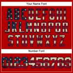 Personalized Red Vintage USA Flag-Navy Mesh Authentic Throwback Baseball Jersey Team Custom Name and Number