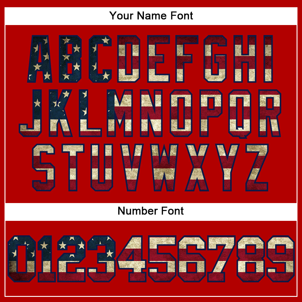 Personalized Red Vintage USA Flag-Navy Mesh Authentic Throwback Baseball Jersey Team Custom Name and Number Personalized Red Vintage USA Flag-Navy Mesh Authentic Throwback Baseball Jersey Team Custom Name and Number - Image 5