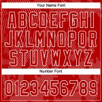 Personalized Red White 3D Pattern Curve Lines Two-Button Unisex Softball Jersey Team Custom Name and Number