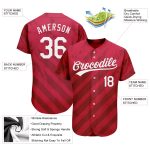 Personalized Red White 3D Pattern Design Authentic Baseball Jersey