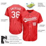 Personalized Red White 3D Pattern Design Authentic Baseball Jersey Team Custom Name and Number
