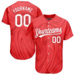 Personalized Red White 3D Pattern Design Authentic Baseball Jersey Team Custom Name and Number