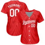 Personalized Red White 3D Pattern Design Authentic Baseball Jersey Team Custom Name and Number