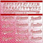 Personalized Red White 3D Pattern Design Bomber Full-Snap Varsity Letterman Jacket Team Custom Name and Number