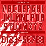 Personalized Red White 3D Pattern Design Bomber Full-Snap Varsity Letterman Jacket