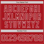 Personalized Red White 3D Pattern Design Curve Lines Authentic Baseball Jersey Team Custom Name and Number