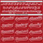 Personalized Red White 3D Pattern Design Curve Lines Authentic Baseball Jersey Team Custom Name and Number