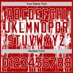 Personalized Red White 3D Pattern Design Dripping Splatter Art Authentic Baseball Jersey Team Custom Name and Number