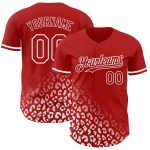 Personalized Red White 3D Pattern Design Leopard Print Fade Fashion Authentic Baseball Jersey Team Custom Name and Number