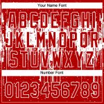 Personalized Red White 3D Pattern Dripping Splatter Art Two-Button Unisex Softball Jersey Team Custom Name and Number
