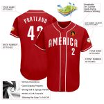 Personalized Red White Authentic Baseball Jersey