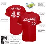 Personalized Red White Authentic Baseball Jersey Team Custom Name and Number