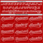 Personalized Red White Authentic Throwback Baseball Jersey