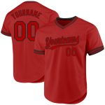 Personalized Red White Authentic Throwback Baseball Jersey Team Custom Name and Number