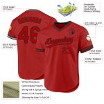 Personalized Red White Authentic Throwback Baseball Jersey Team Custom Name and Number