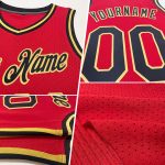 Personalized Red White Authentic Throwback Basketball Jersey Team Custom Name and Number