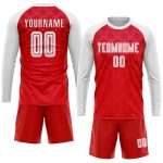 Personalized Red White Away Sublimation Soccer Uniform Jersey Team Custom Name and Number