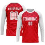 Personalized Red White Away Sublimation Soccer Uniform Jersey Team Custom Name and Number