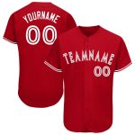 Personalized Red White Baseball Jersey Team Custom Name and Number