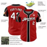 Personalized Red White-Black 3 Colors Arm Shapes Authentic Baseball Jersey Team Custom Name and Number