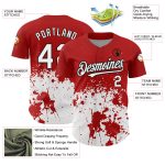 Personalized Red White-Black 3D Pattern Design Abstract Splash Grunge Art Authentic Baseball Jersey Team Custom Name and Number