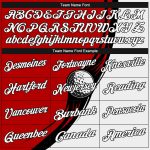 Personalized Red White-Black 3D Pattern Design Golf Ball Performance Golf Polo Shirt Team Custom Name and Number