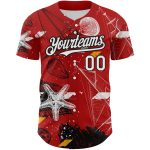 Personalized Red White-Black 3D Pattern Design Sailing Boats Authentic Baseball Jersey Team Custom Name and Number