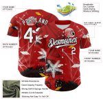 Personalized Red White-Black 3D Pattern Design Sailing Boats Authentic Baseball Jersey Team Custom Name and Number