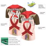 Personalized Red White-Black 3D Pattern Design World AIDS Day Performance T-Shirt